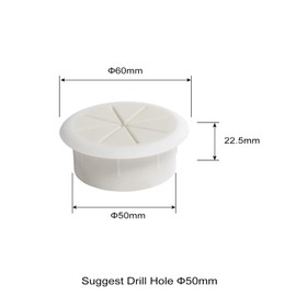 4pcs 2" Black White Wire Hole Cap Flexible Cable Cord Grommets Rubber Grommets for Desk Table and Furniture Hole Cover Desk Grommets (Color: White 50mm)