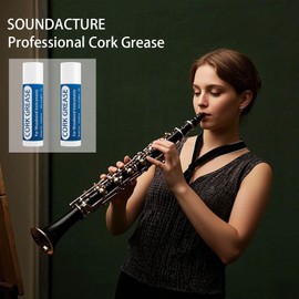 SOUNDACTURE 2PCS Cork Grease for Clarinet, Saxophone, Alto Sax, Woodwind Instrument Maintenance, Lubricant for Cork Joints, Easy-to-Use Grease Tube for Woodwind Care