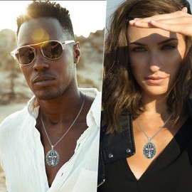 Ankh Necklace 925 Sterling Silver Ancient Egyptian Protection Jewelry Eye of Horus Pendant Punk Hip Hop Gifts for Men Women Father Birthday