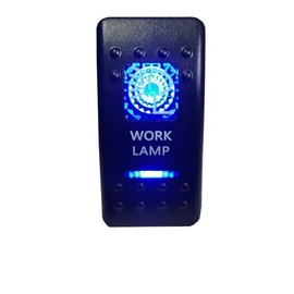 Waterproof LED WORK LAMP Blue Illuminated Backlit Rocker Switch Cap 12V 24V