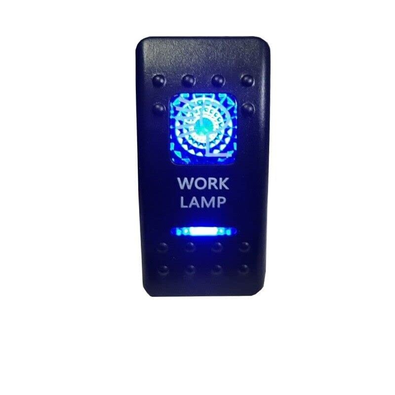 Waterproof LED WORK LAMP Blue Illuminated Backlit Rocker Switch Cap