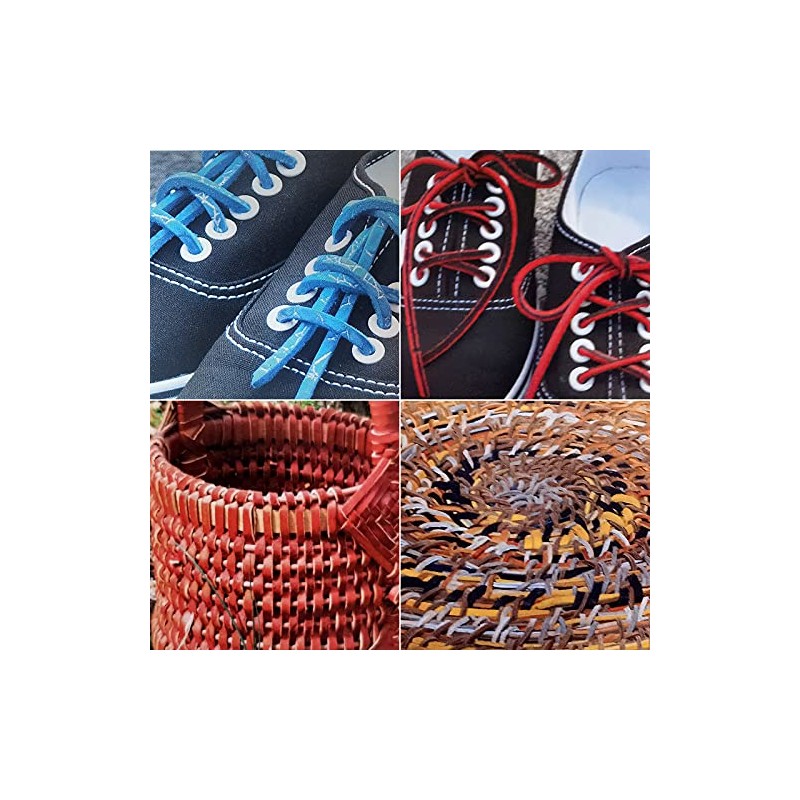 TeeLiy 3mm Flat Genuine Leather Cord, Leather Lace Strip Cord