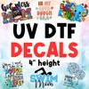UV DTF DECALS, 4" height, Cup Decals, Cup Stickers, Cup