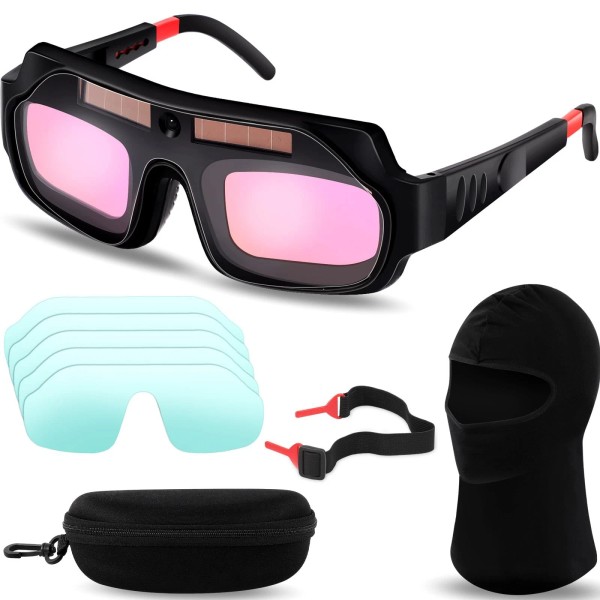 Tellegloww 1 Set Welding Glasses Solar Welding Goggles Auto Darkening