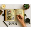 Vintage Journal Beautiful Garden Flower Embossed Leather-Antique Handmade Deckle Edge