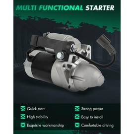 SCITOO Starter Motor 19068 for INFINITI for FX50 for M56 QX56 QX70 QX80 5.6L 2014-2022 for Nissan for Armada NV2500 NV3500 Pathfinder TITAN XD 5.6L 2010-2023 12V 2.0kW CW 9-Tooth Pinion PMGR