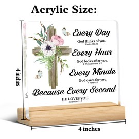 Christian Gifts for Women, Inspirational Gifts with Bible Verse, Religious Gifts for Female Friends Mom, Scripture Gifts for Prayers Birthday Mothers Day Acrylic Desk Decorative Sign Home Decor