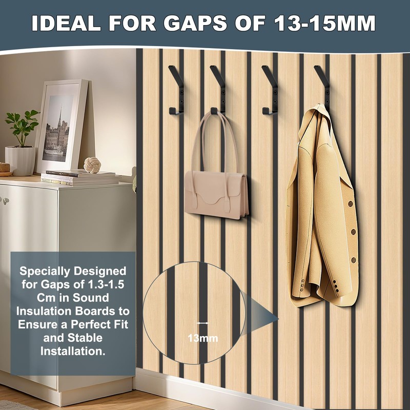 mobumeia Pack of 6 Acoustic Panels, Wall Panels, Coat Hooks,