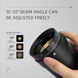 Aisilan LED Ceiling Spotlight Dimmable Zoomable Beam Angle 10°-55° Swivelling Ceiling Spotlights Angle CRI 97 Matt Black Aluminium Zoomable LED Spotlights for Hallway Wall Painting Living Room