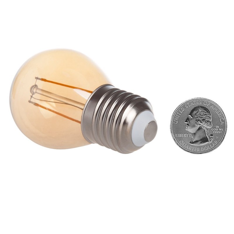 HERO-LED G16-DSGT-2W-WW22 Dimmable Gold Tint G16 E26/E27 2W Edison Style