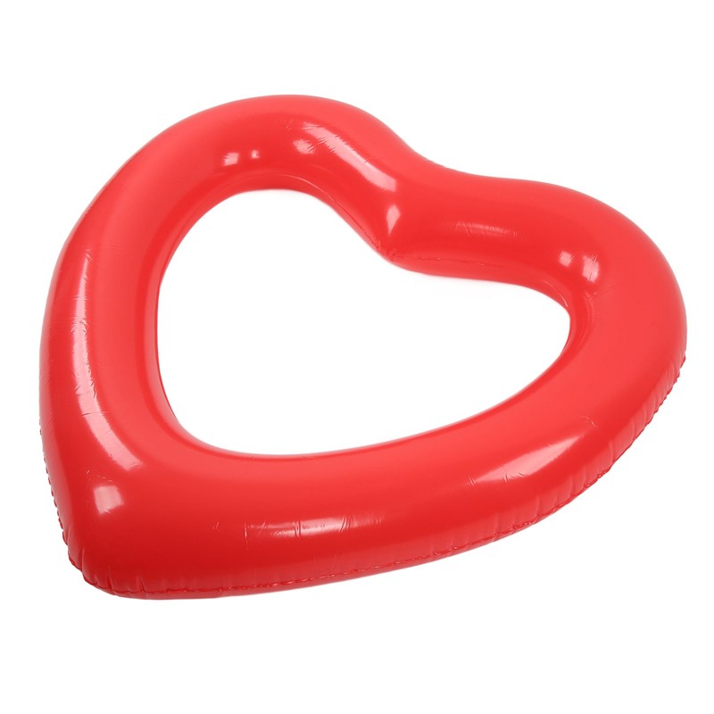 Heart Shaped Swimming Circle 120cm Thick Tear Resistant PVC Material