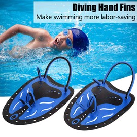 Tyenaza Swimming Hand Paddle, Children's Swimming Training Paddle Unisex PP + TPR Hand Paddle Professional Swimming Training Power Plus Paddle for Men Women Children (M-Blue)