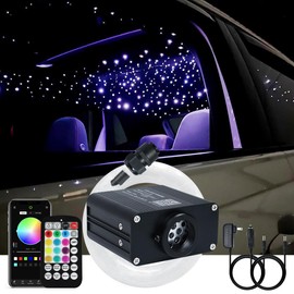 AKEPO AKEPO Small Size 16W RGBW APP Twinkle Fiber Optic Lights, Music Activated 150pcs 0.03in 6.5ft/2m Optical Fiber Star Ceiling Light Kit for Car Truck Headliner Star/Home