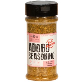 The Spice Lab Adobo Seasoning with Kosher Salt - Spanish Adobo All Purpose Seasoning for Steak, Ground Beef, Fish & Poultry – 4.5 oz Shaker Jar – Non GMO & Gluten Free Taco Seasoning Blend – 7077