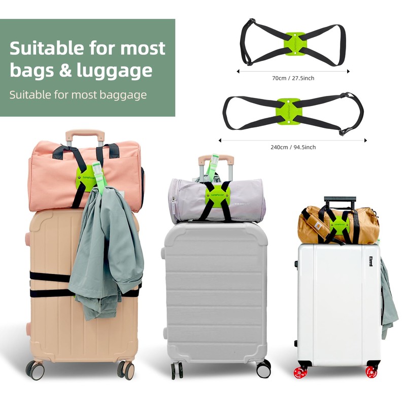 Luggage Straps Bag Bungees, Adjustable TSA-Approved – High Elastic Suitcase