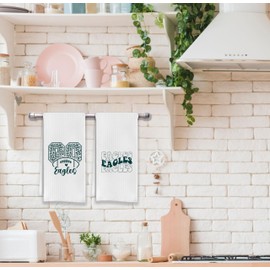 IWXYI Football Kitchen Towels,Football Hand Towel,Football Eagles Waffle Weave Kitchen Dish Towels,Football Eagles Hand Towels Dish Towels for Kitchen Bathroom(16×24 Inches)