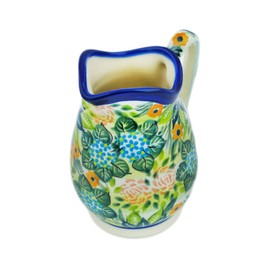 Polish Pottery 9 oz Creamer (Garden Heaven Theme) Signature UNIKAT + Certificate of Authenticity