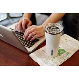 Corkcicle Tumbler Insulated Stainless Steel Bottle/Thermos, 16 oz, White