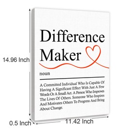 Difference Maker Definition Wall Decor,Difference Maker Wall Art Canvas Frame Print for Office Wall Decor,Thank You Gift for Mentor Coach Teacher