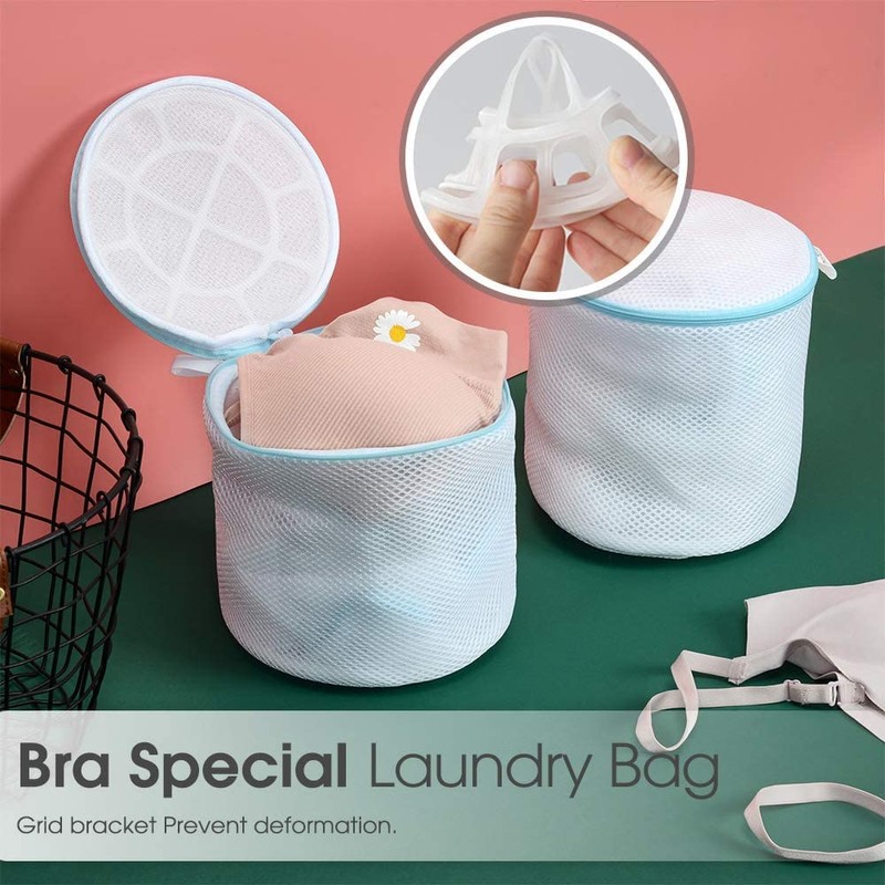 PrettyCare Laundry Bags for Garments (8 Pack Blue 2XL+2L+2M+2bra)
