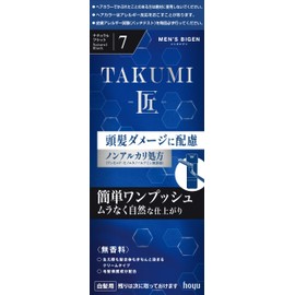 TAKUMI Hoyu Men's Bigen Men's Gray Hair Dye, 7 Natural Black, Concerning for Hair Damage