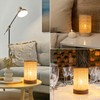 Battery Operated Lamp Boho Rattan Table Lamp with Timer, Battery