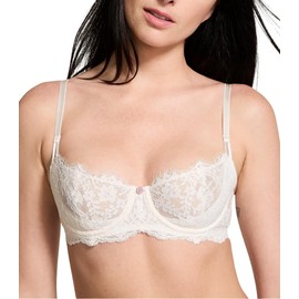Victoria's Secret Dream Angels Wicked Unlined Lace Balconette Bra, Bras for Women, Coconut White, 38DDD