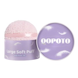 Qopoto Large Body Powder Puff for Dusting Powder, Women Powder Puff with Gorgeous Storage Container for Bath
