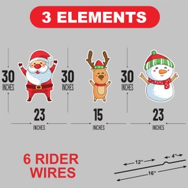 Christmas Yard Signs Cutout, Christmas Yard Lawn Stake Decoration Outdoor of Snowman, Santa Claus, Reindeer Yard Signs With Metal Stakes, VP3867