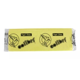 Colibri 100 Pliegos Papel China, Color Canario