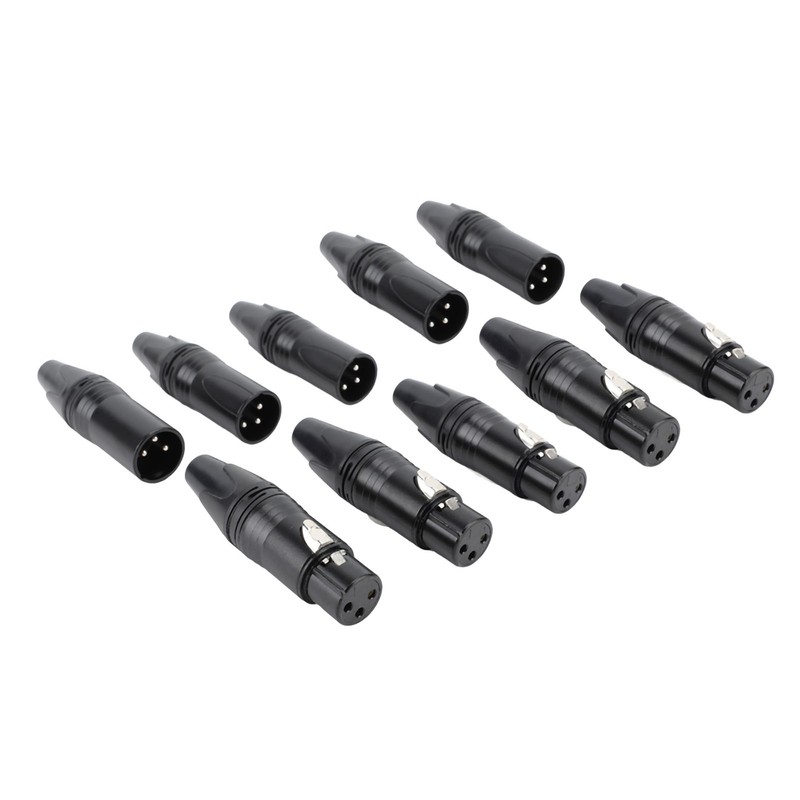 10pcs XLR Connector Professional 5 Male 5 Female High Conductivity