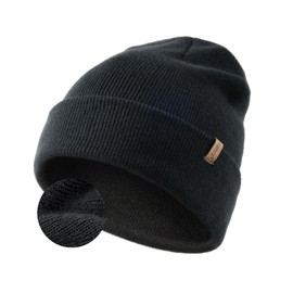 FURTALK Beanie Hat Men Women Winter Hats Cuffed Plain Unisex Knit Slouch Beanie Hat for Men Womens Warm Cozy Skull Cap Black