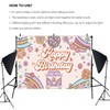 Groovy Happy Birthday Backdrop Retro Hippie Birthday Backdrop Daisy Boho