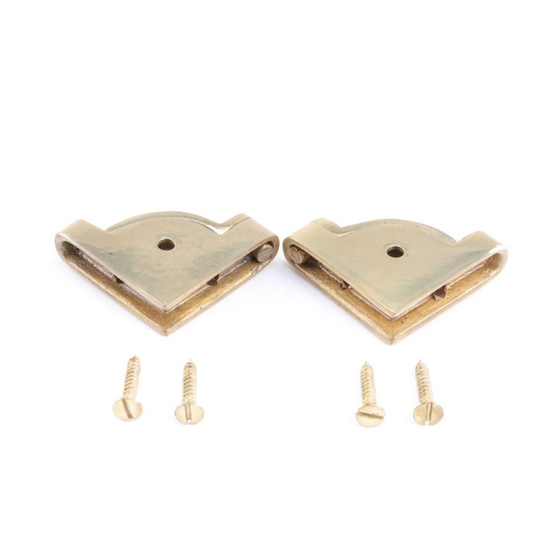 Pair Carpet Stair Rod Brackets Solid Brass Swivel Hinge |