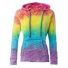 Koloa Surf Co.(tm) Womens Rainbow Stripe V-Neck Burnout Hoodies -