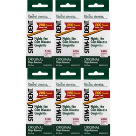 Stim-U-Dent Original, The Un-Plastic Plaque Removers, Mint-Flavored, 200 Count Box (Pack of 6)
