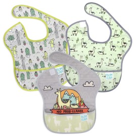 Bumkins Superbabero, babero para bebé, impermeable, lavable, resistente a manchas y olor, 6-24 meses, Llama y Cactus, Llama y cactus, Paquete de 3