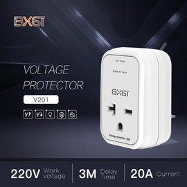 BXST 220V Surge Protector Electronic Voltage Protector for Home Appliance Surge Protector for Refrigerators One Outlet Plug 20A,4400W, White