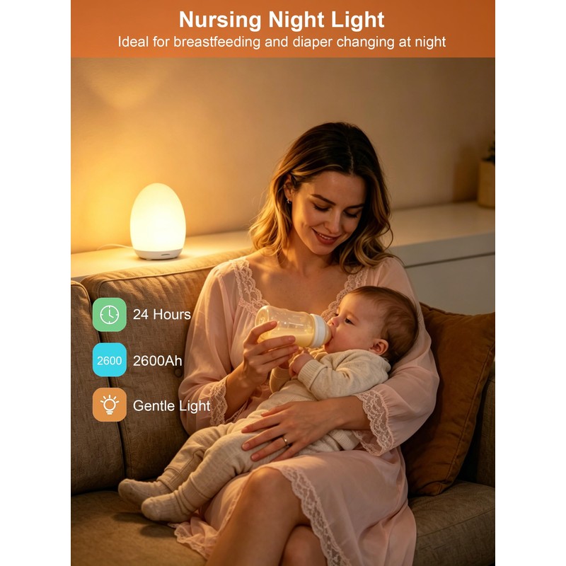 kismee Children's Night Light, Bedside Lamp with Touch Control, Dimmable,Timer