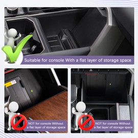 RUNROAD Lower Center Console Organizer Compatible with Toyota Tundra 2022 2023 2024 2025 2026 Accessories, Fit 2025 Tundra SR SR5 Limited TRD PRO Armrest Secondary Storage Tray (Lower Console)