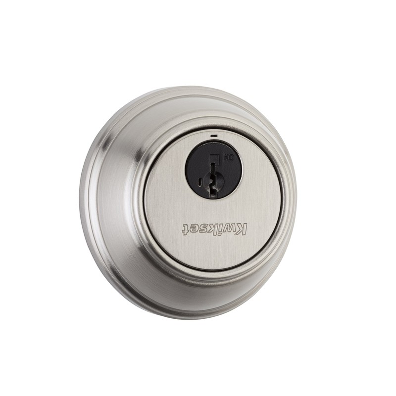 Kwikset 816 Key Control Deadbolt Lock, Round Satin Nickel Exterior