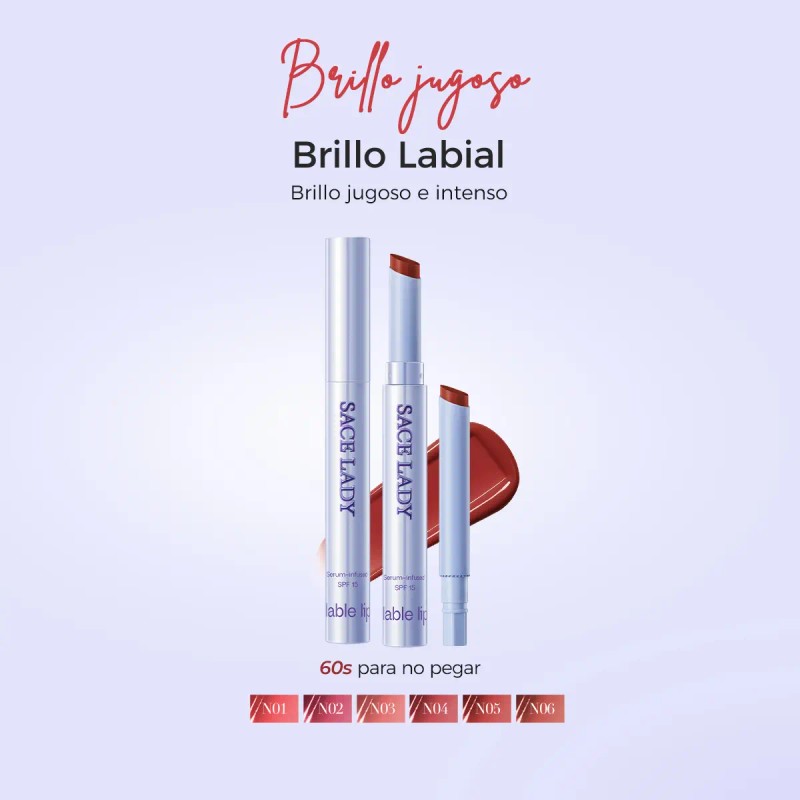 Sace Lady Labial Gloss Retráctil Efecto Brillo Jugoso Fps15