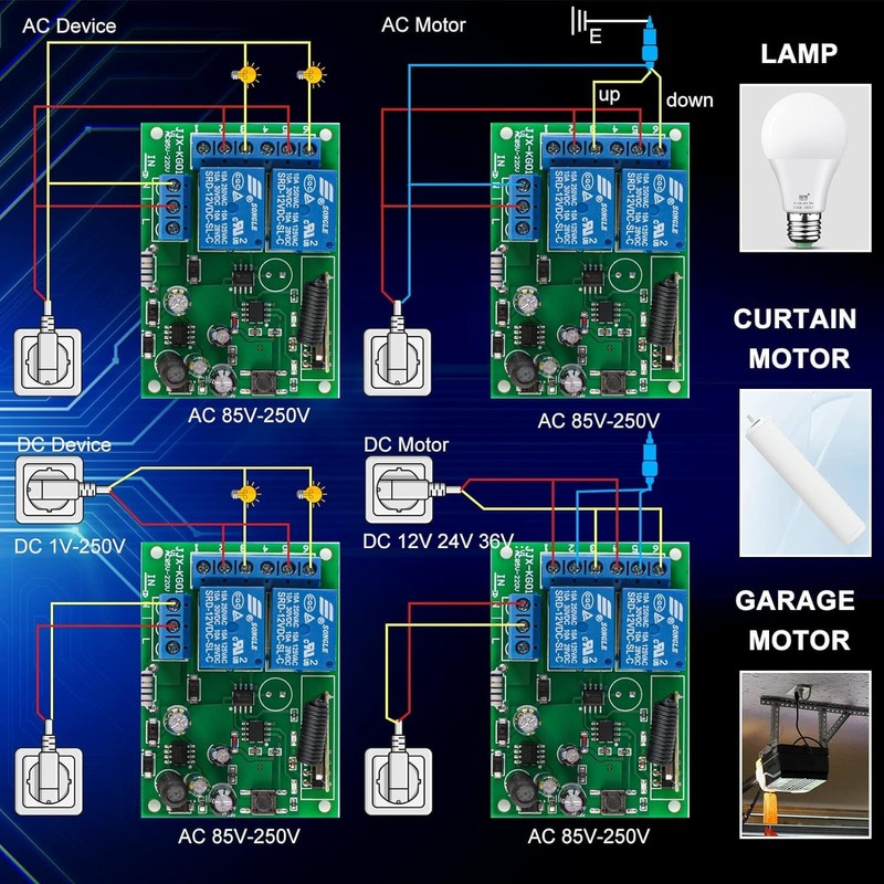 433 MHz FR Wireless Remote Control Switch Wireless 2 Channels: