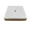 Lamp/Sculpture Base-Marble-5"-Square: Black or White (1 Pc.) (5" Marble-Square-White-No Cord