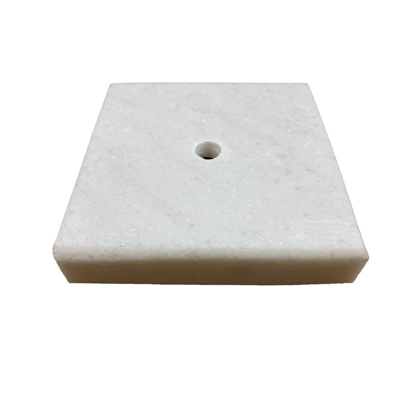 Lamp/Sculpture Base-Marble-5"-Square: Black or White (1 Pc.) (5" Marble-Square-White-No Cord