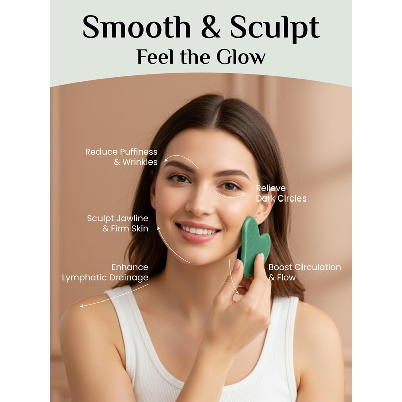 Rena Chris Gua Sha Facial Tools: Jade Stone Guasha Tool