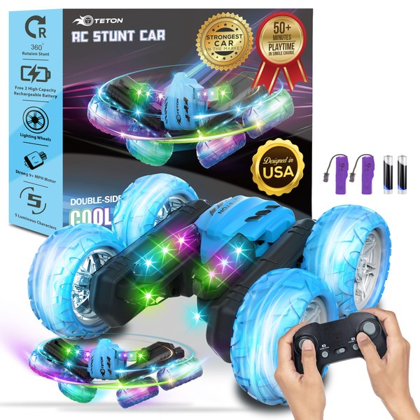 RC Stunt Car Double Sided roll,360°Rotating Teton Remote Control Car-LED