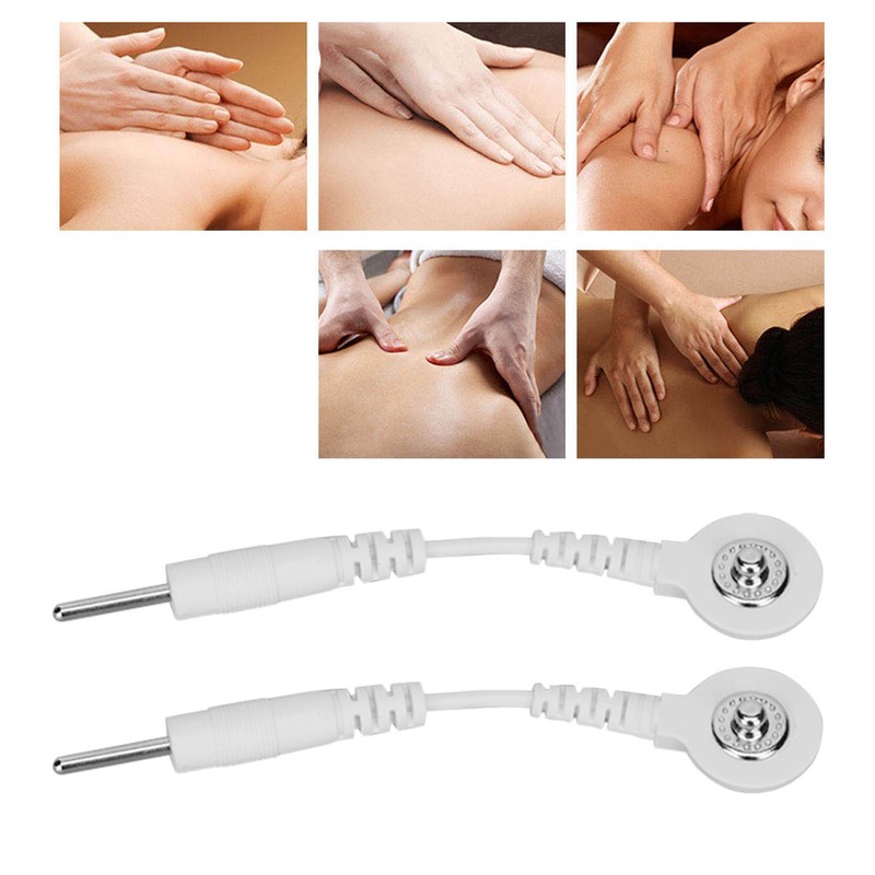 20Pcs Electrode Wires 2.0in Portable Replacement Button Electrode Lead Wires