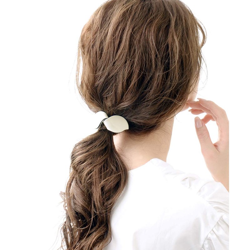 VingTAINE H7379 Enamel Twist Ribbon Pony Hook Hair Cuff, Cute,