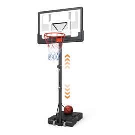 GORISE Portable Basketball Hoop for Home Outdoor Use, Adjustable Height, Shatterproof Backboard, for Daily Practice in Backyard or Garage Indoor Outdoor Backyard Pool
